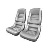 1978 Seat Cover Set Mounted on Foam, replacement silver leatherette (with Pace Car option)