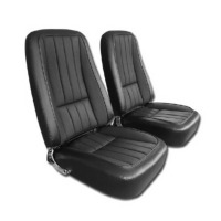 Corvette Seat Cover Set, replacement leatherette with (basketweave inserts)