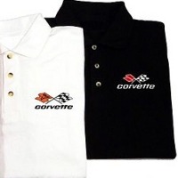 Black C3 "Crossflags" Corvette Polo Shirt