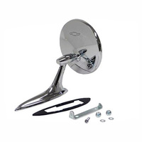 1963E Mirror, left door outer chrome with mount kit