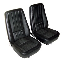Corvette Seat Cover Set, optional leather with basketweave inserts as original