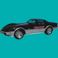 Corvette Decal Kit, exterior stripes, door letters, & quarter wings "Pace Car" (red/silver)