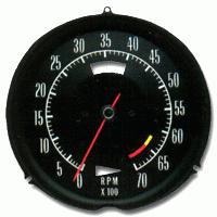 Corvette Tachometer, engine RPM gauge (350 LT-1 without air conditioning)  6500 redline
