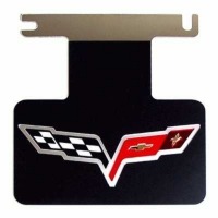 Corvette Plate, black rear acrylic logo  (w/o Z06, ZR1, Grand Sport or tunable exhaust) 