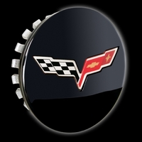 Corvette Cap, wheel center with embossed logo (gloss black)
