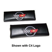 Corvette Shoulder Belt Cushion Pads with Embroidered Logos