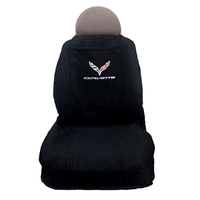2014 - 2018 Towel, seat protector "black" with C7 logo
