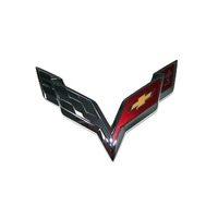 Corvette Emblem, rear chrome "crossflags"