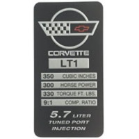 Corvette Dataplate, console LT1