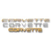 1984 - 1990 Corvette Rear Bumper Letter Set Polished Stainless Steel