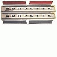 Corvette Side Fender Emblem & Bar Set
