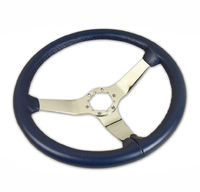 Corvette Steering Wheel, leather wrapped  with "Chrome" spokes