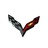 Thumbnail of Emblem, rear carbon fiber "crossflags"