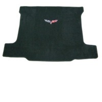 Corvette Cargo Mat, embroidered rear floor (coupe & Z06) - Ebony / Black