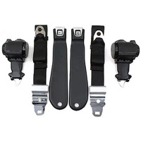 1970 - 1971 Seatbelt Set, single lap & shoulder harness, buckles with Starburst logoed buckles in sleeves 