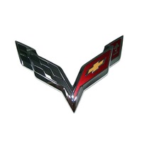 Corvette Emblem, front chrome "crossflags"