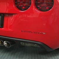 Corvette C6 Rear Bumper Black Urethane Letter Set