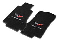 Corvette Floor Mat, pair embroidered front floor (fastens with post)