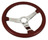 1963 - 1975 Steering Wheel, leather with "Chrome" spokes (replacement style)