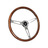 1967 - 1975 Steering Wheel, 15" classic wood walnut with clear anodized aluminum spokes with simulated rivet dowels