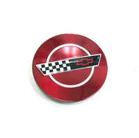 Corvette Cap, wheel center with emblem (40th anniversary - ruby red)