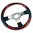 1963 - 1975 Steering Wheel, black leather wrapped/mahogany look (aftermarket)