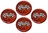 Emblem, set of 4 / aftermarket spinners (red crossed flags)