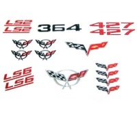 1997 - 2004 Engine Air Bridge Emblem (Self Adhesive) - Black "C5 Flags" 