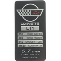 Corvette Dataplate, console LT1