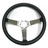 1977 - 1979E Steering Wheel, leather with "Satin" spokes with tilt & telescopic column - reproduction