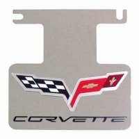 Corvette Plate, s/s rear acrylic logo & word  (w/o Z06, ZR1, Grand Sport or tunable exhaust) 