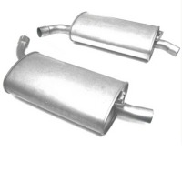 1963 Muffler, pair exhaust  2" inlet pipe  (under car exhaust)