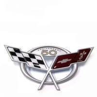 Corvette Emblem, front "crossflags" 50th anniversary edition