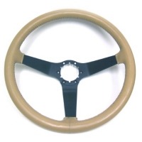 Corvette Steering Wheel, leather wrapped with "Black" spokes - reproduction