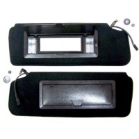Corvette Sunvisor, pair with lighted (replacement style) vanity mirrors