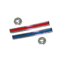 1960 - 1962 Bar, pair red & blue right dash aluminum grab bar insert