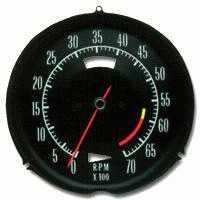 Corvette Tachometer, engine RPM gauge (327 w/350hp)  6000 redline 