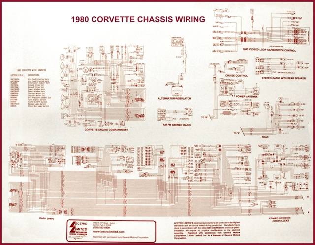 1980 Corvette Diagram  Electrical Wiring  Corvetteparts Com