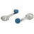 1967 Handle, pair door glass crank (teal blue knobs)
