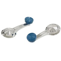 Corvette Handle, pair door glass crank (teal blue knobs)