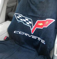 2005 - 2013 Towel, seat protector "black" with C6 logo