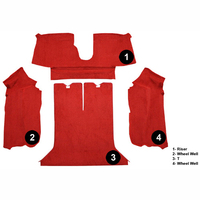 1988 - 1989 Carpet, rear set coupe replacement (poly back)