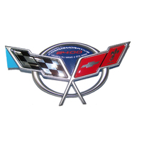 Corvette Emblem, rear "crossflags" (Commemorative Edition) replacement - "must remove locating studs"