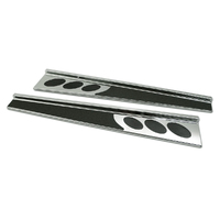 1997 - 2004 Pair Door Step Plates Chrome with simulated Carbon Fiber Inserts